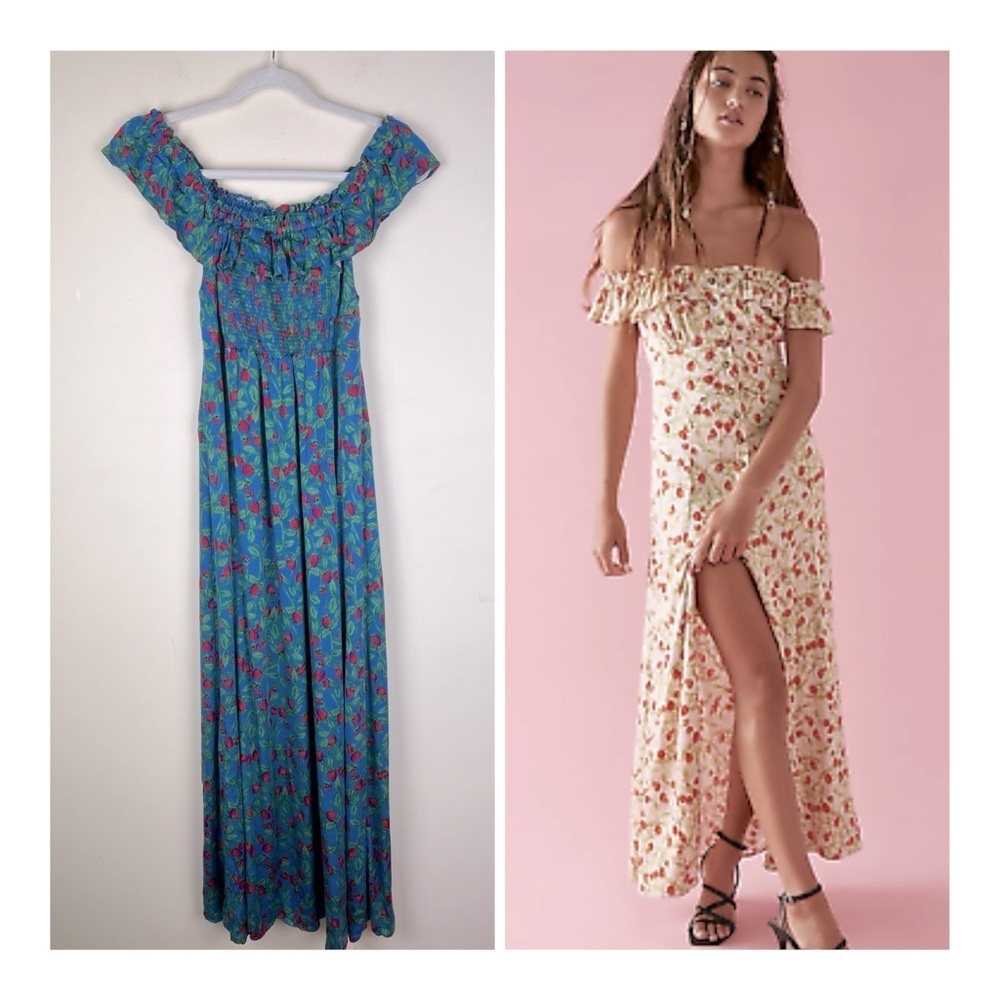 Free People | Strawberry Off Shoulder Midi Dress | M